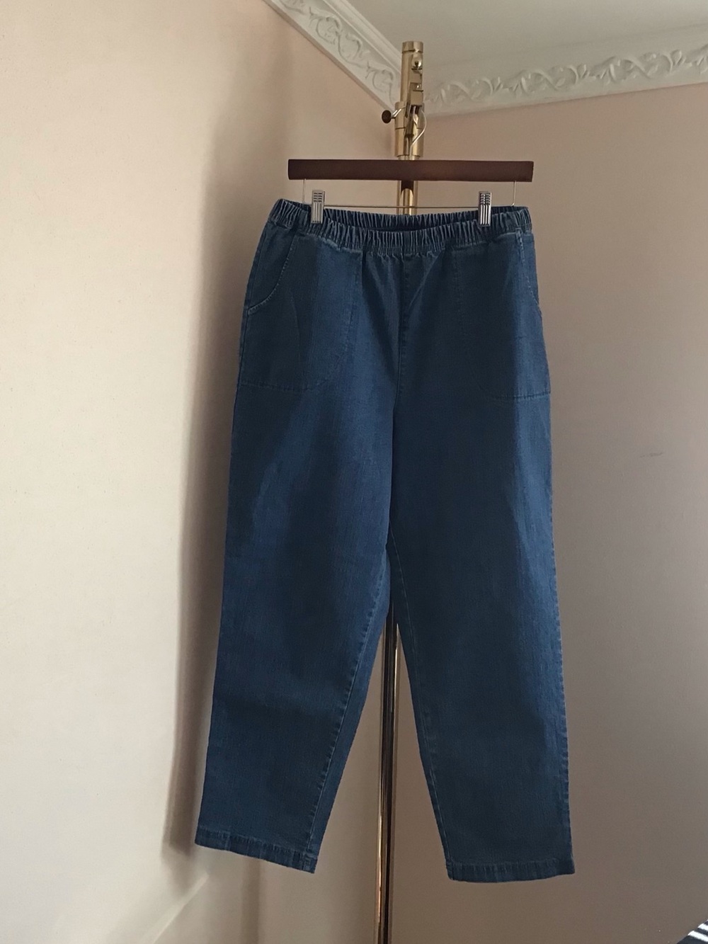 croft & barrow Blue Elastic-Waist Denim Shorts